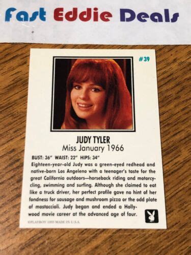 Playboy Judy Tyler Collector Card Miss January Near Mint Ebay