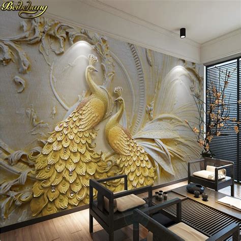 Beibehang Custom Photo Wallpaper Murals 3d Relief Golden