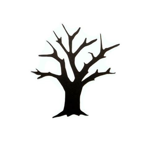 Deciduous Bare Tree Empty Branches Black Silhouette Stock Illustration
