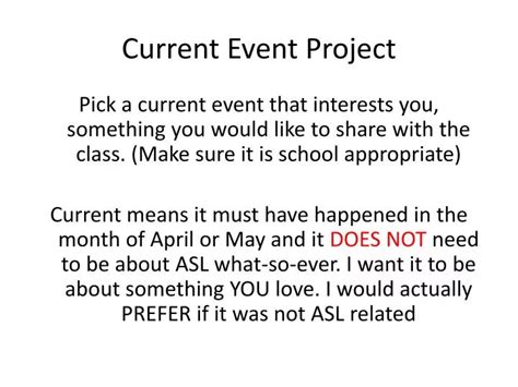 Ppt Current Event Project Powerpoint Presentation Free Download Id
