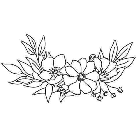 Premium Vector Floral Hand Drawn Compositions Wildflower Bouquet