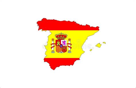 Mapa Da Espanha No Desenho Da Bandeira Da Espanha Ilustração Stock
