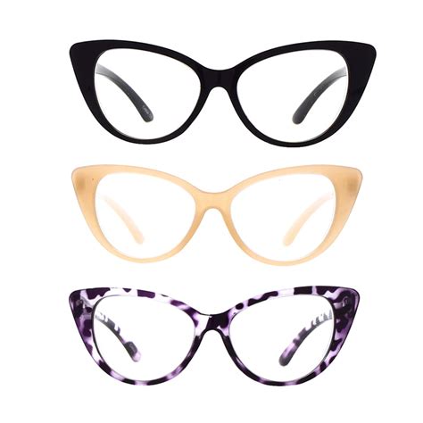 Multi Color Cat Eye Reading Glasses R222 Set Of 3 25