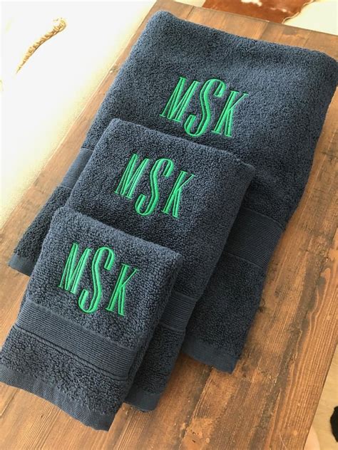 Best Seller Monogrammed Towel Set Bath Towel Personalized Etsy In