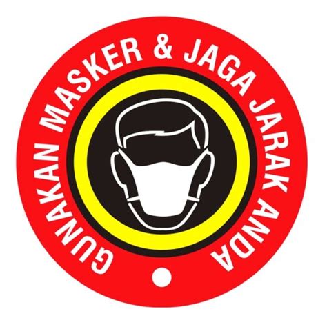 Jual STIKER GUNAKAN MASKER & JAGA JARAK ANDA STICKERS 10 X 10 - Jakarta ...
