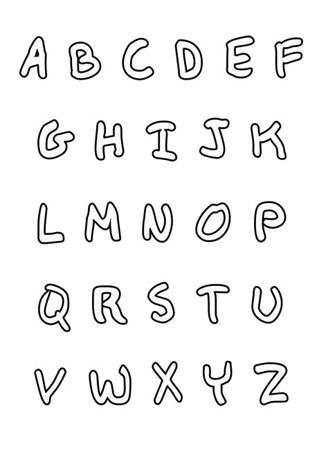 The Alphabet Is Drawn In Black And White With Different Letters On It