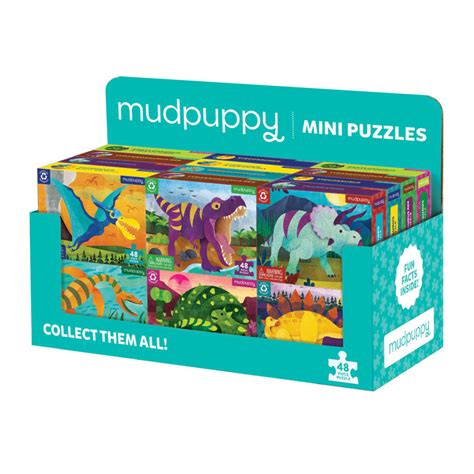 Mudpuppy 48 Pc Mini Puzzle Dinosaur Display24 Bobangles