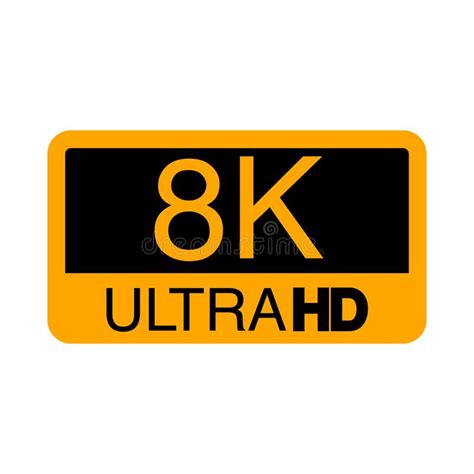 Logo 8k Ultra Hd Vector Illustration Of 8k Video Stock Illustration
