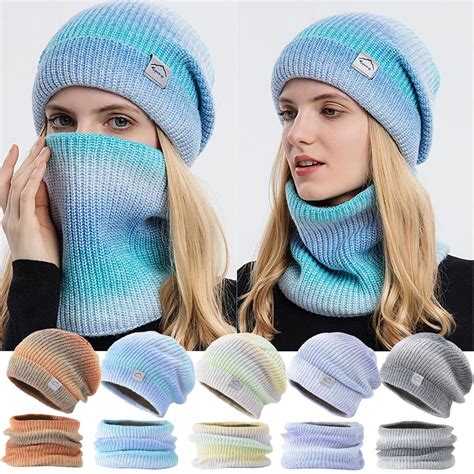 Cheap Mother Careoutdoor Warm Winter Knitted Beanie Hat And Scarf Set