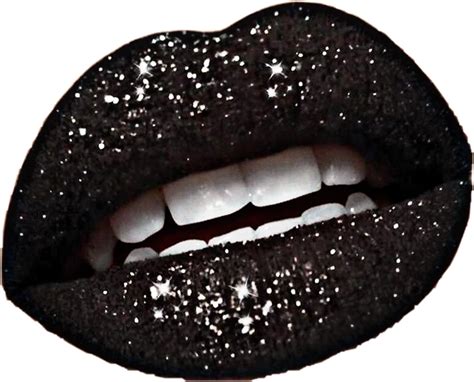 Lips Glitter Lipstick Sparkle Black Mouth Teeth Black Glitter