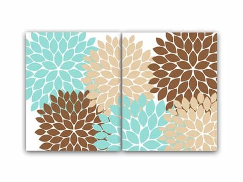 You can also choose from. Home Decor Wall Art Teal and Brown Flower CANVAS Burst Art