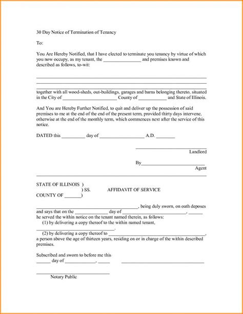 30 day eviction notice form template business