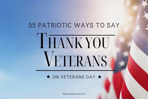 Patriotic Ways To Say Thank You Veterans On Veterans Day Poems And Occasions