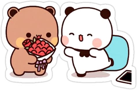 Love Hugs Panda Bear Bubu Dudu Stickercute Poland Stickers Cute