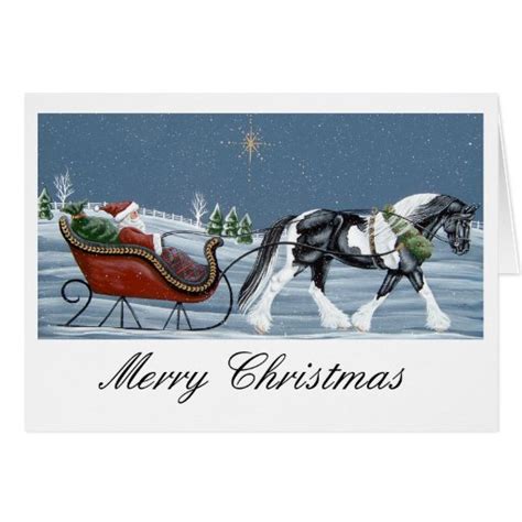 Gypsy Vanner Horse Merry Christmas Greeting Card Zazzle