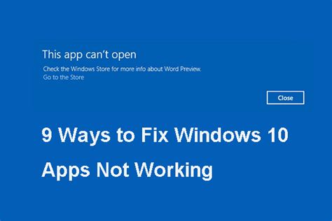 Full Guide On Windows 10 Apps Not Working 9 Ways Minitool