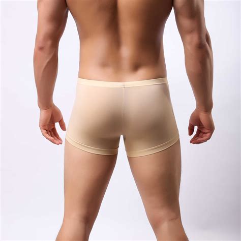 Men S Boxer Sheer See Through Underwear Trunks EBay
