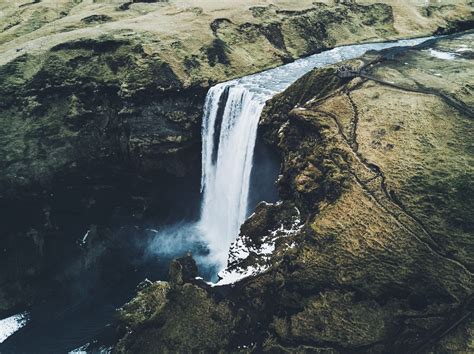 Waterfall River Iceland Nature Hd 4k Hd Wallpaper