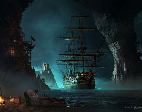Pirate Cove By Andy Walsh Pirates Cove Pirate Ship Art Pirate Art