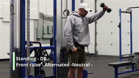 Standing Db Front Raise Alternated Neutral Youtube