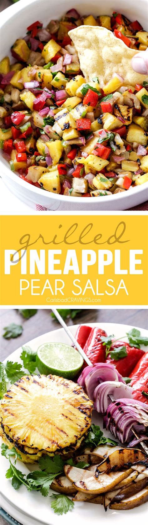 Be careful and take your time! Sweet and smoky Grilled Pineapple Pear Salsa - the ...