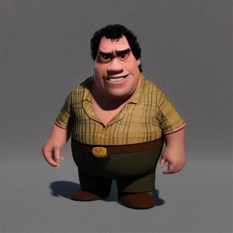 Andre The Giant As A Pixar Disney Character From Up Stable