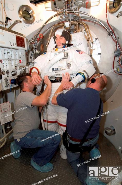 Astronaut Rex J Walheim Sts 122 Mission Specialist Participates In An Extravehicular Mobility