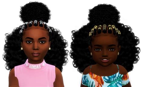 Alicia Hair Sims 4 Cc Custom Content Black Kids Toddler Child Ea4