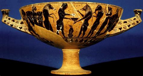 Attic Black Figure Kylix 550 Bce Kirke Episode With Odysseus Drinking