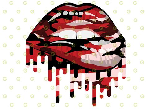 Dripping Lips Svg Red Camo Drip Lips Svg Biting Lips Svg Etsy My Xxx Hot Girl