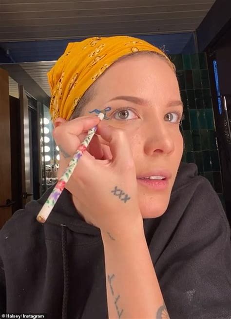 Halsey Rocks A Blue Wig And Mismatched Eye Shadow As She Shows Off Her