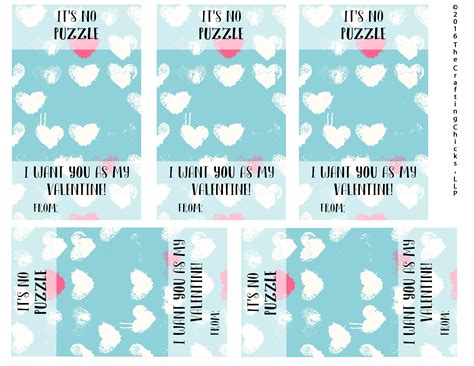 Print off enough copies of the game to keep all your sweethearts happy. It's No Puzzle Valentines Printables - The Crafting Chicks