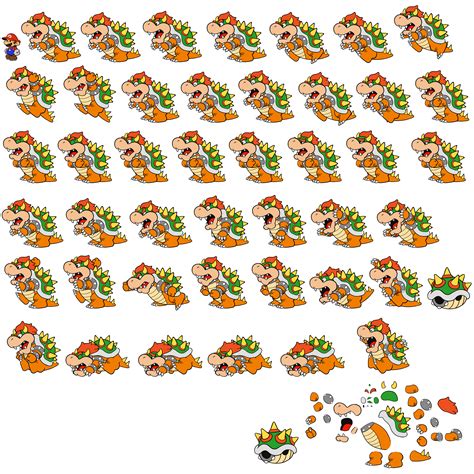 The Spriters Resource Full Sheet View Paper Mario Customs Bowser Paper Mario Color