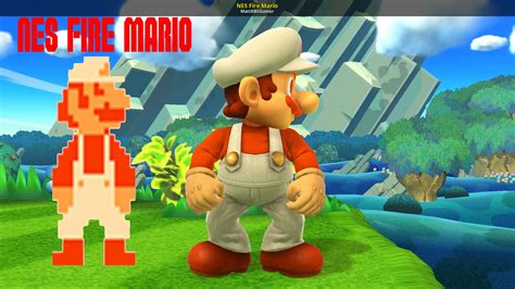 Nes Fire Mario Super Smash Bros Wii U Skin Mods