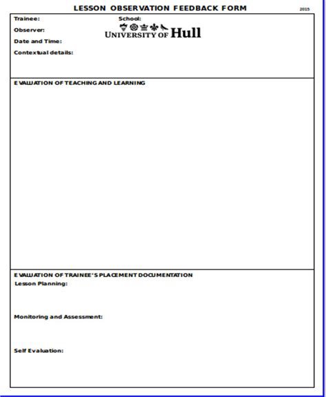 Below are different lesson plans for teachers. FREE 10+ Sample Observation Feedback Forms in MS Word | PDF