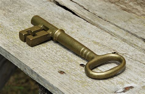 Vintage Brass Key Large Skeleton Key Heavy Gold Color Paper Weight