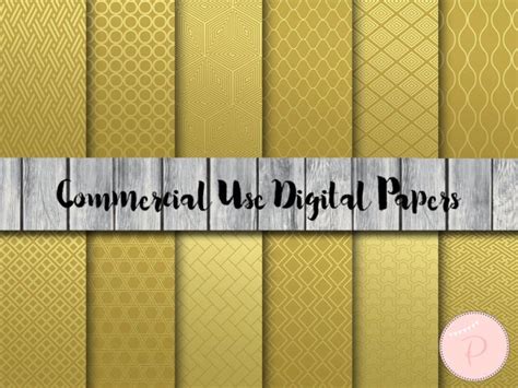 Metallic Gold Digital Papers Dp64 Magical Printable