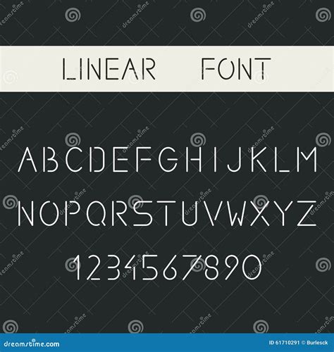 Vector Minimalistic Linear Sans Serif Font Thin Stock Vector