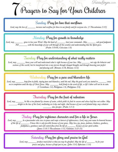7 Prayers To Say For Your Children With Free Printable Prayer For