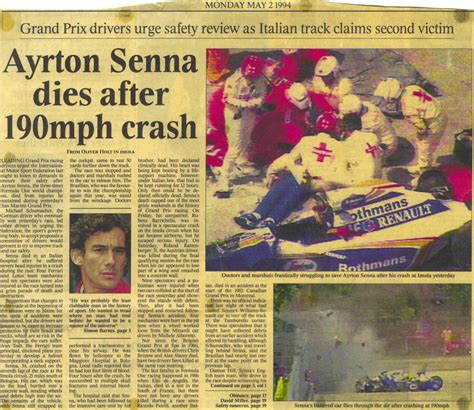 Ayrton Senna Dies After 190mph Crash