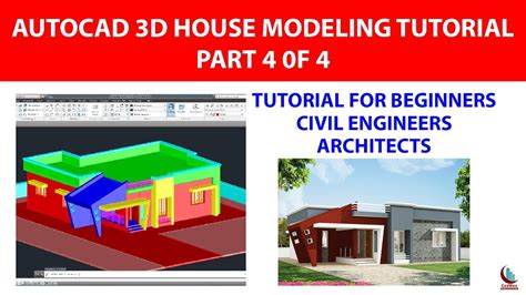 Autocad 3d House Modeling Tutorial For Beginners Part 4 Of 4 Youtube