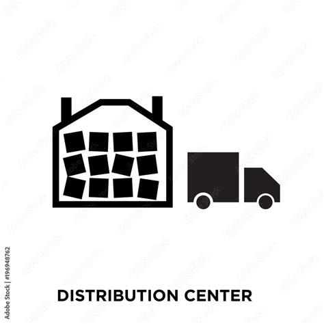 Distribution Center Icon On White Background In Black Vector Icon