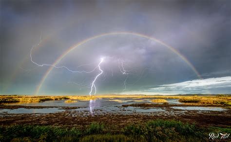 Double Rainbow With Lightning Rphotographs