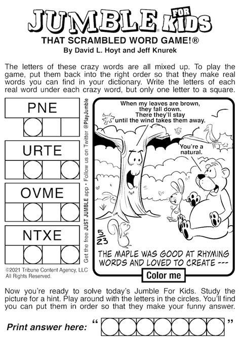 Free Printable Jumble Puzzles Printable Form Templates And Letter