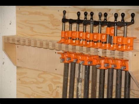 Make your own and save money. Reloading Bench Plans Free, Bar Clamp Wall Rack, 1 Wood Dowel