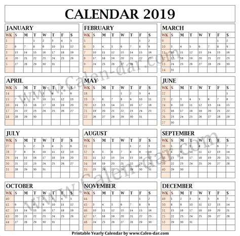 Calendar 2019 Week Wise | Calendar printables, Calendar, Weekly calendar