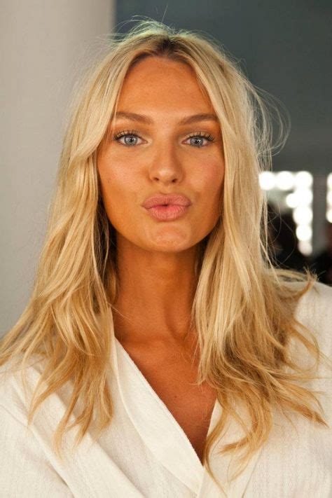 Candice Swanepoel Natural Look Hair Beauty Lipstick Dark Red