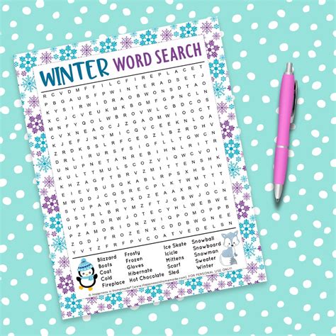 Winter Word Search Printable More Happiness Is Homemade