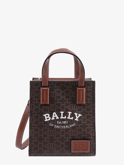Bally Xs Crystalia Monogram Jacquard Tote Bag In Brown Modesens