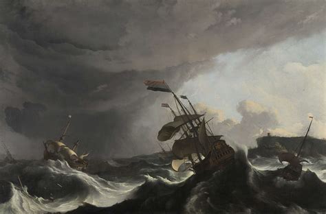 Warships In A Heavy Storm Ca 1695 Painting Ludolf Bakhuysen Oil